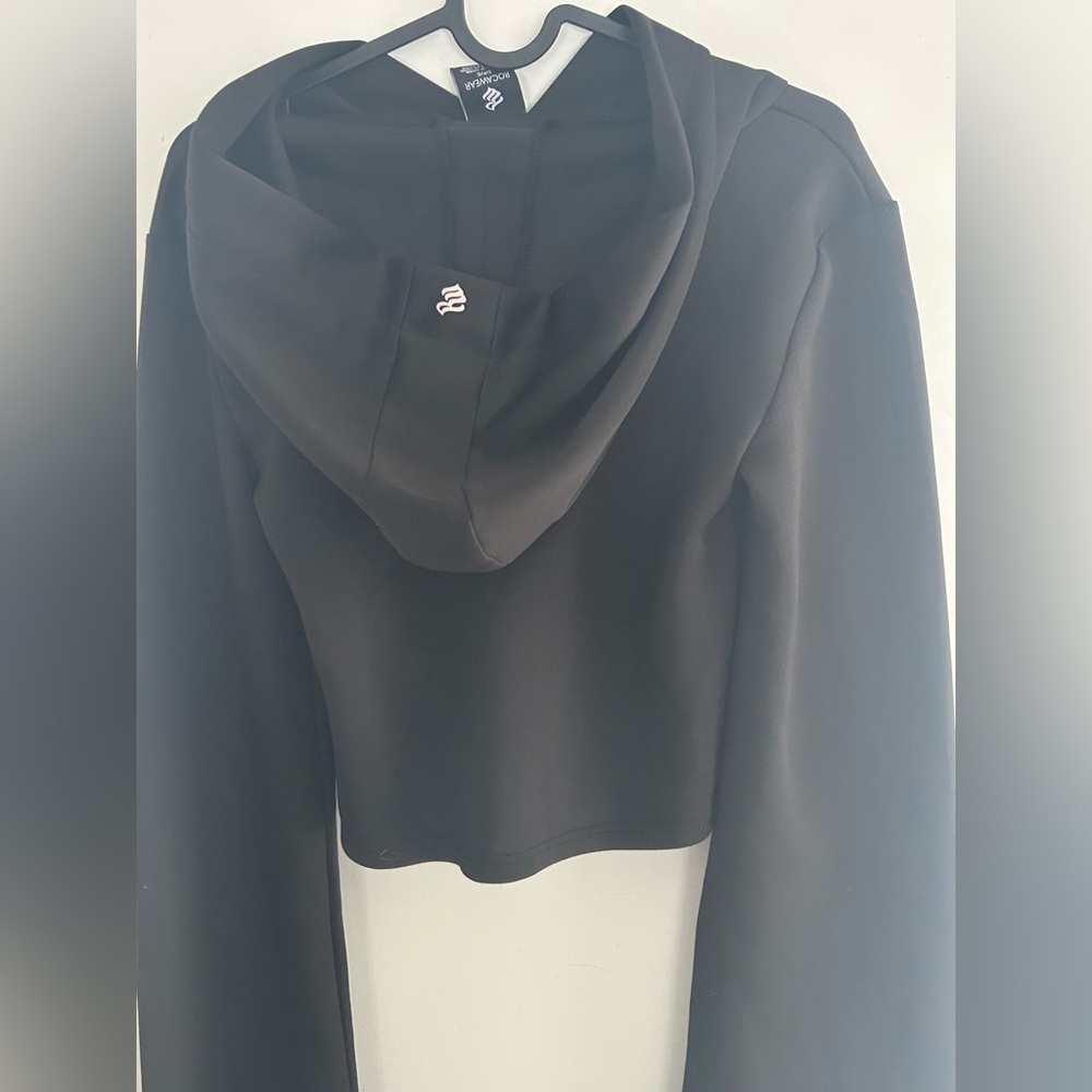 ROCAWEAR Black Hoodie Crop Top sweater small Y2K urban